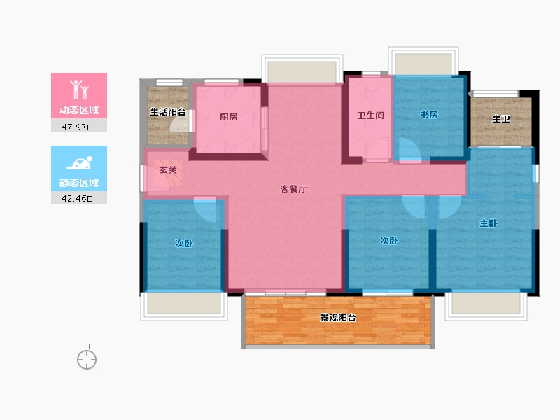 广东省-湛江市-华邦玥珑湾-98.84-户型库-动静分区