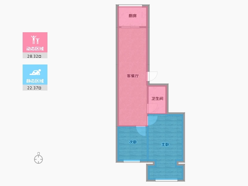 黑龙江省-鹤岗市-九洲花园-75.00-户型库-动静分区