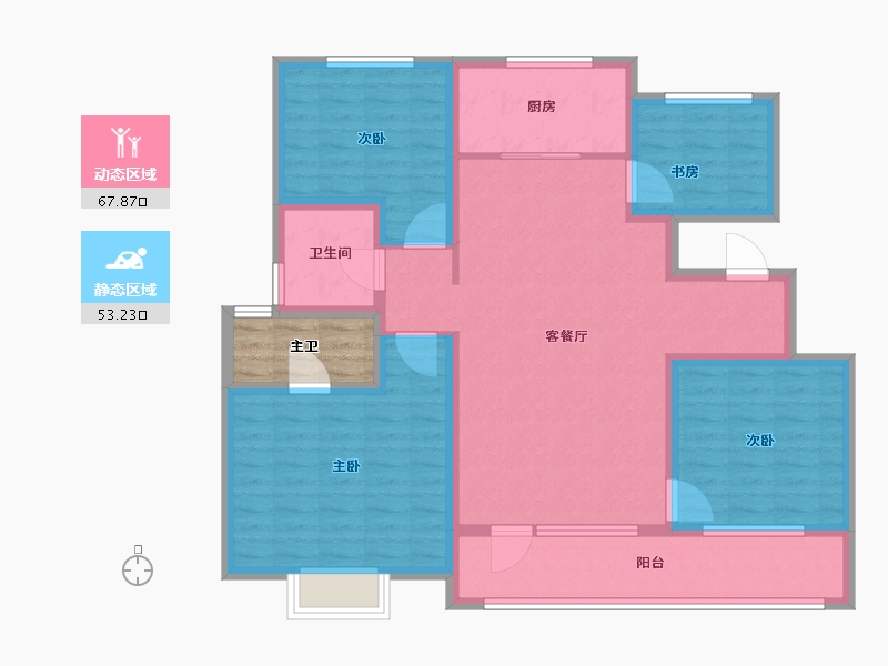 山东省-泰安市-圣源·国郡-112.01-户型库-动静分区