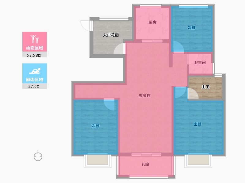 山东省-泰安市-嘉业中央公园-91.00-户型库-动静分区