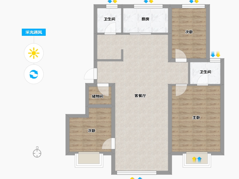 天津-天津市-嘉泰翰林学府-88.44-户型库-采光通风