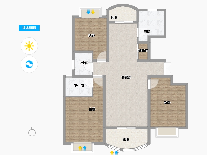 上海-上海市-东源名都-113.73-户型库-采光通风