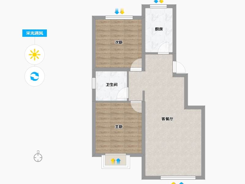 天津-天津市-嘉泰翰林学府-63.87-户型库-采光通风