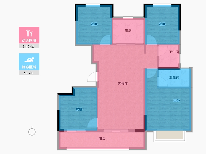 浙江省-宁波市-建发·春江悦-95.20-户型库-动静分区