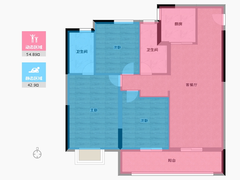 浙江省-宁波市-建发·春江悦-88.00-户型库-动静分区