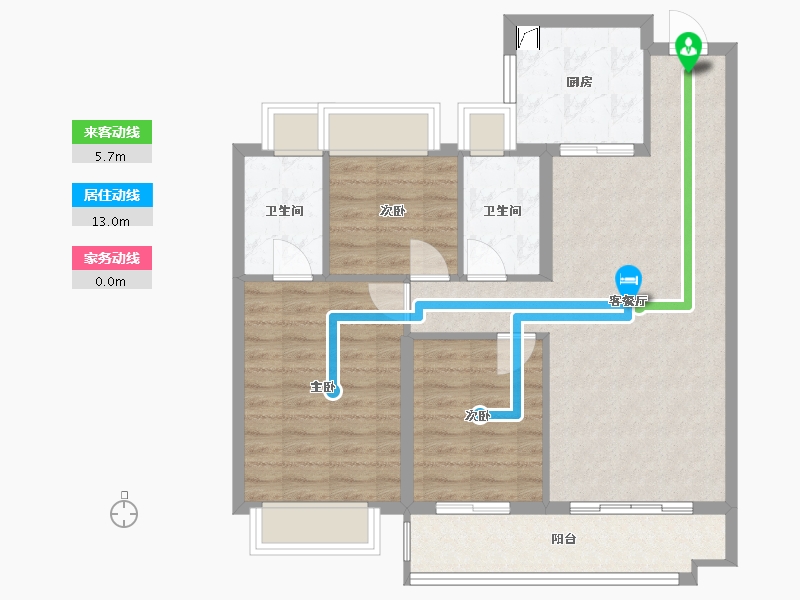 湖北省-武汉市-武汉雅居乐花园.-84.00-户型库-动静线