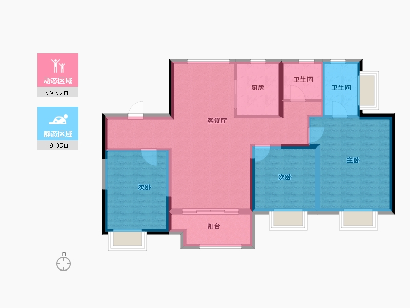 江苏省-南京市-三金中粮祥云-97.64-户型库-动静分区