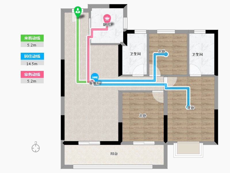 浙江省-宁波市-建发·春江悦-83.20-户型库-动静线