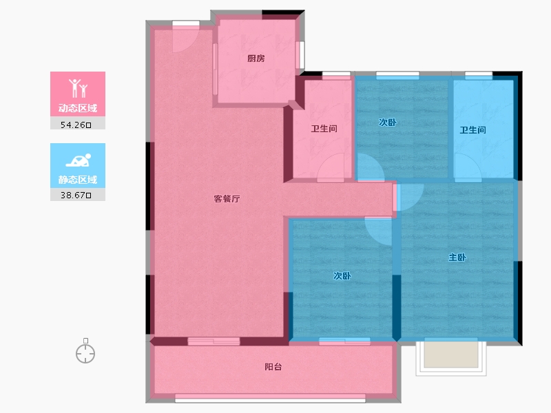 浙江省-宁波市-建发·春江悦-83.20-户型库-动静分区