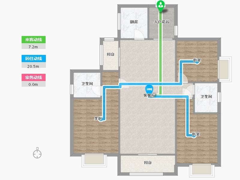 湖南省-株洲市-都市雅苑-100.00-户型库-动静线