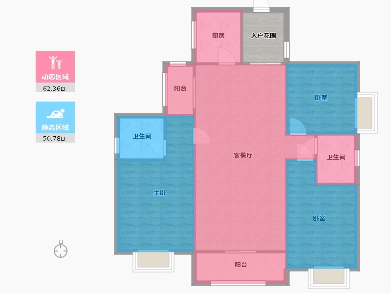 湖南省-株洲市-都市雅苑-100.00-户型库-动静分区