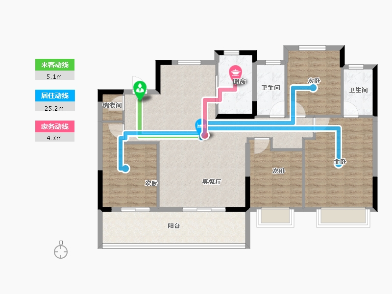 浙江省-宁波市-建发·春江悦-117.60-户型库-动静线