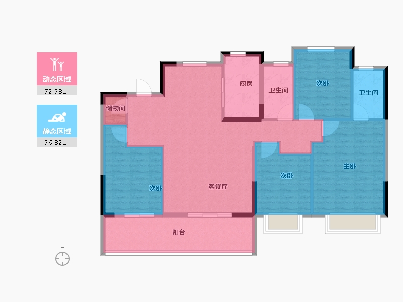 浙江省-宁波市-建发·春江悦-117.60-户型库-动静分区