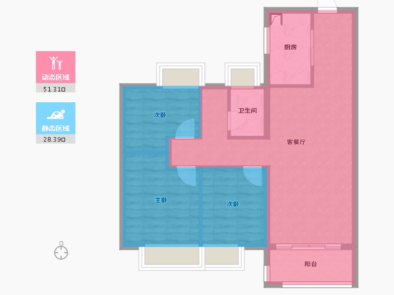 湖北省-武汉市-武汉雅居乐花园.-71.15-户型库-动静分区