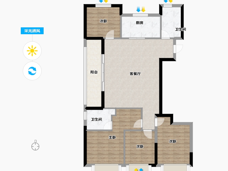 浙江省-宁波市-建发·春江悦-99.20-户型库-采光通风