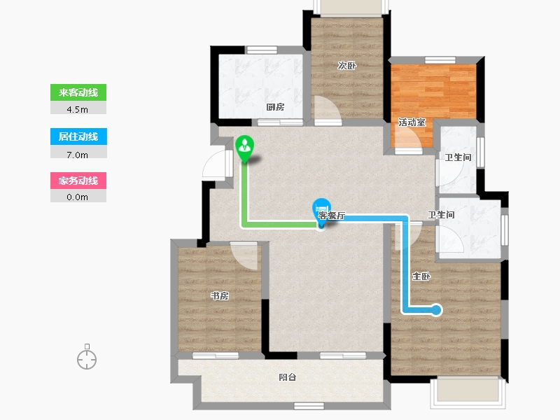 浙江省-宁波市-美的台景美云台府-99.60-户型库-动静线