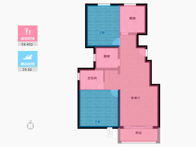 天津-天津市-京能雍清丽苑-78.40-户型库-动静分区