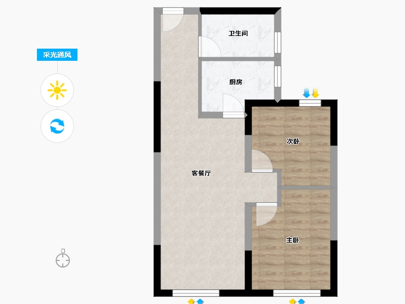 天津-天津市-鸿坤理想城-55.55-户型库-采光通风