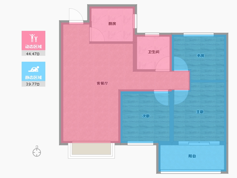 山东省-泰安市-海普·龙泉书院-75.20-户型库-动静分区