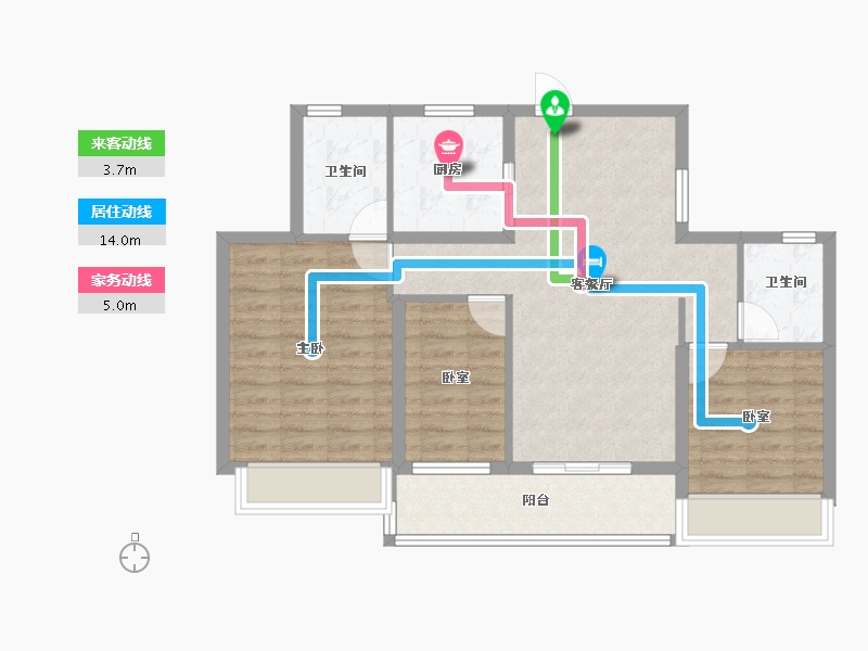 浙江省-杭州市-西房良语云缦-81.60-户型库-动静线