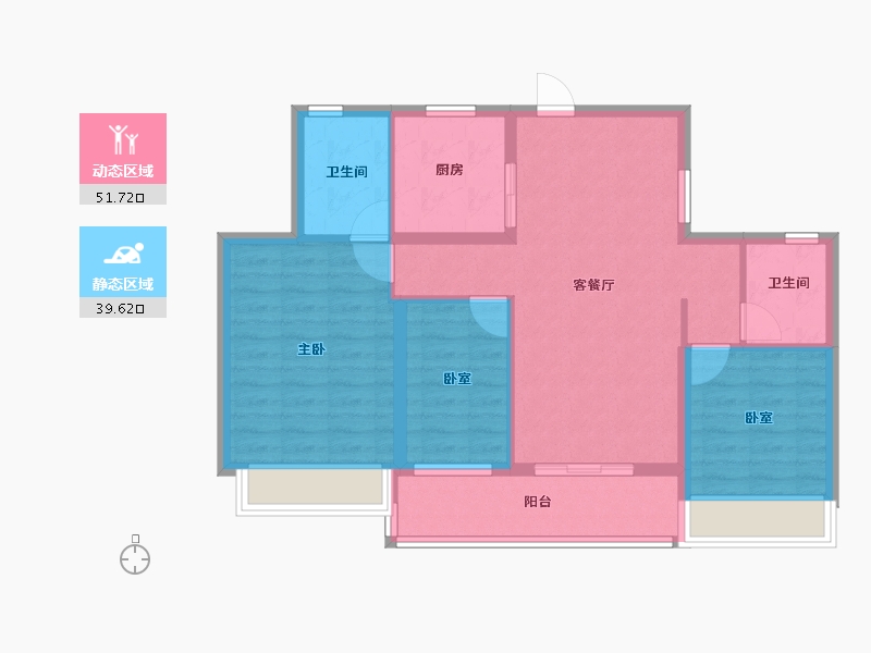 浙江省-杭州市-西房良语云缦-81.60-户型库-动静分区