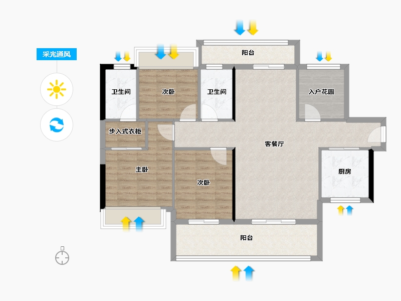 广东省-惠州市-隆生仲恺花园-99.91-户型库-采光通风