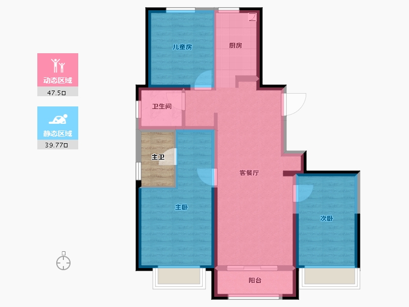 北京-北京市-京澜誉府-81.38-户型库-动静分区