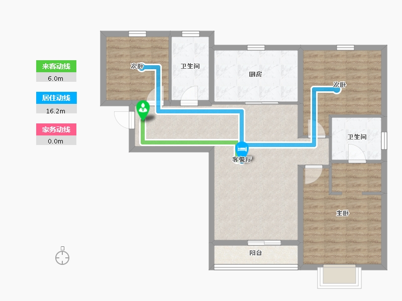 天津-天津市-雍金雍祥园-88.80-户型库-动静线