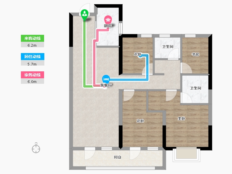 山西省-太原市-华润置地公元九里-87.89-户型库-动静线