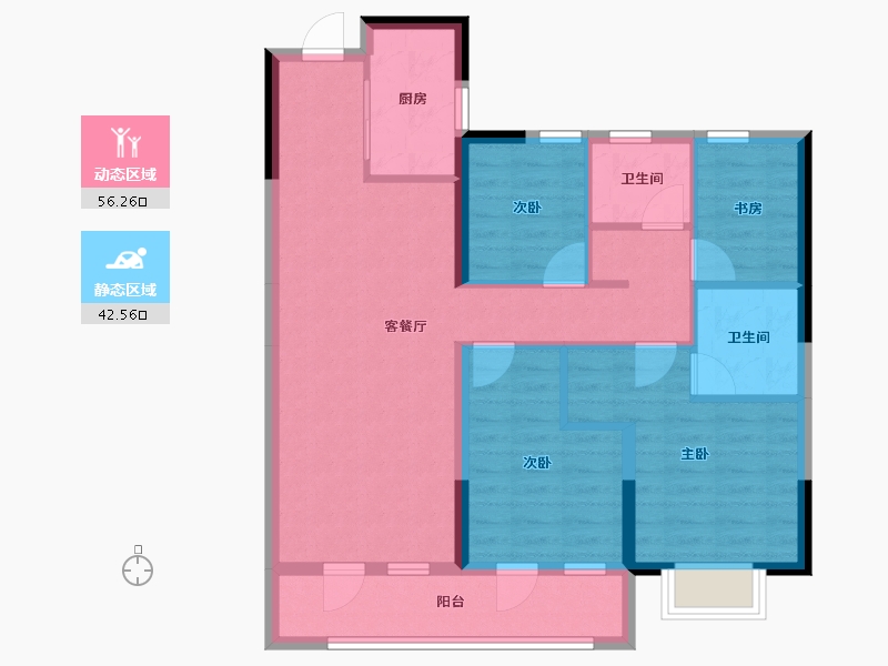 山西省-太原市-华润置地公元九里-87.89-户型库-动静分区