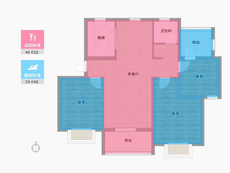 江苏省-南京市-中海云楚公馆-76.00-户型库-动静分区