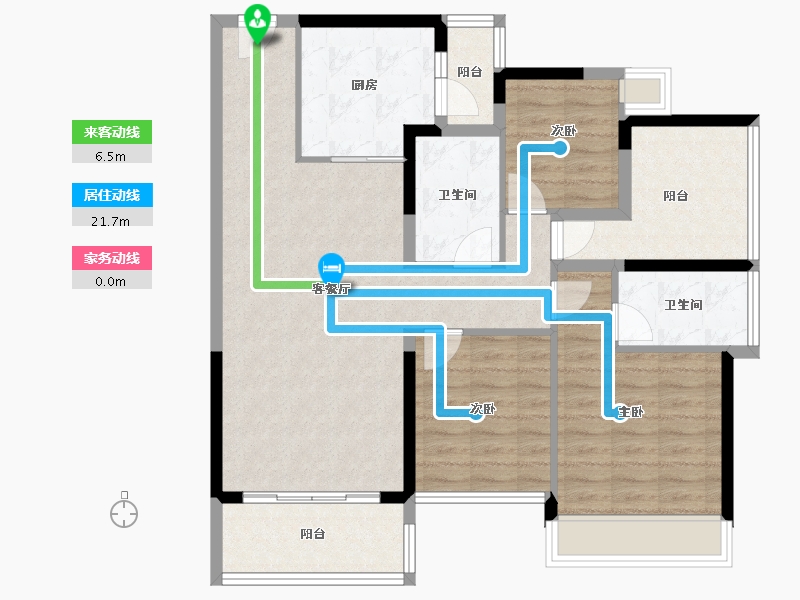 广东省-佛山市-颐安灝景湾-96.97-户型库-动静线