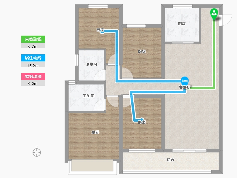 浙江省-杭州市-西房良语云缦-101.60-户型库-动静线