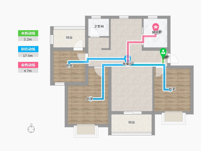 江苏省-南京市-中海云楚公馆-76.00-户型库-动静线