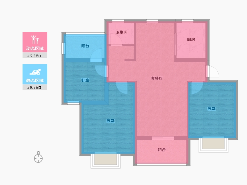 江苏省-南京市-中海云楚公馆-76.00-户型库-动静分区