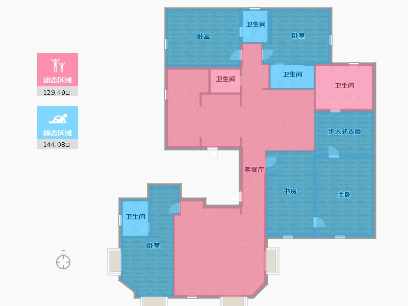 天津-天津市-中海城市广场钻石湾-251.19-户型库-动静分区