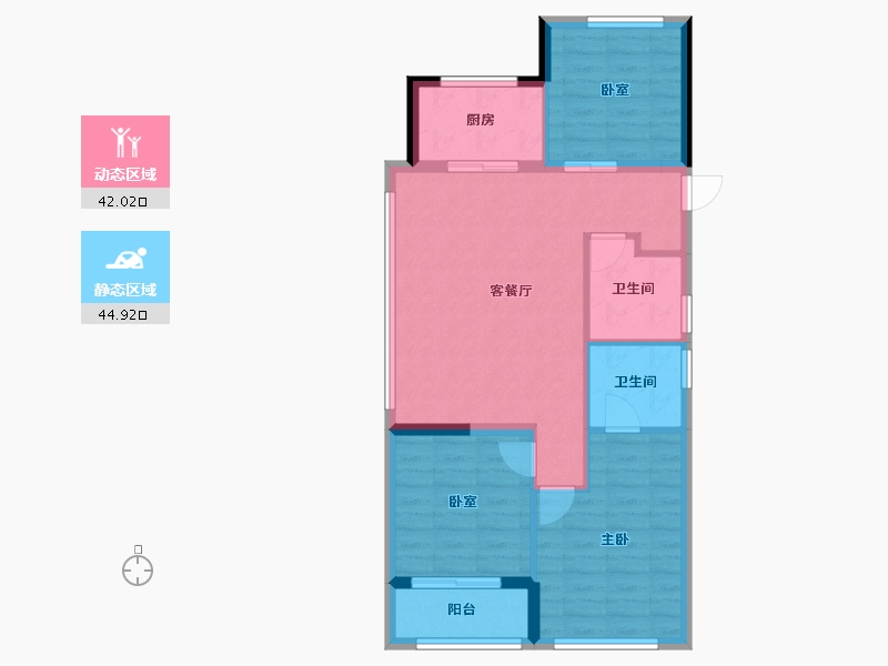 浙江省-杭州市-华景川科大湖沁宸园-78.40-户型库-动静分区