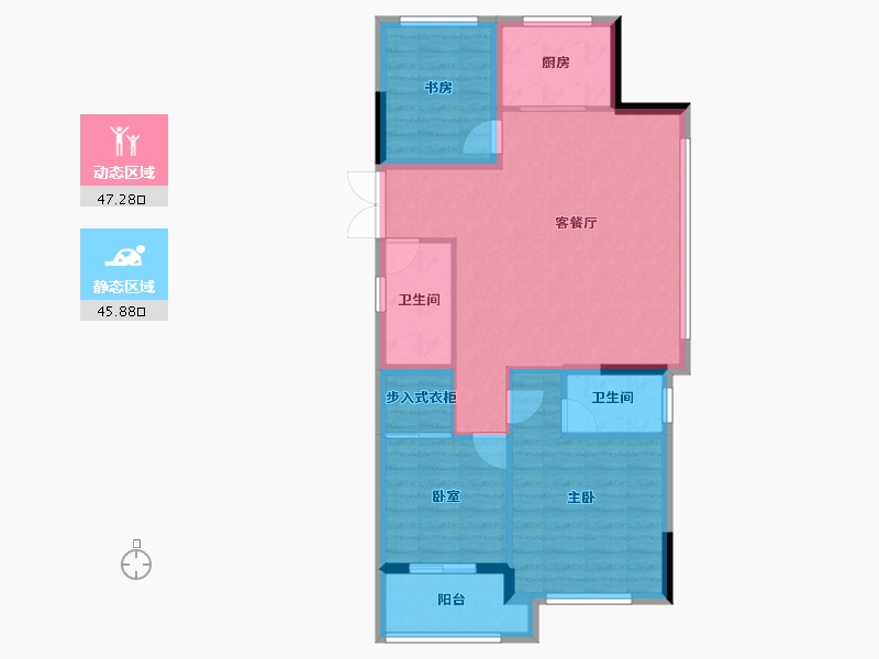 浙江省-杭州市-融悦天辰府-84.00-户型库-动静分区