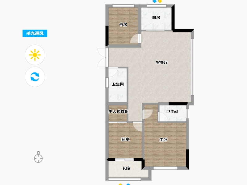 浙江省-杭州市-融悦天辰府-84.00-户型库-采光通风