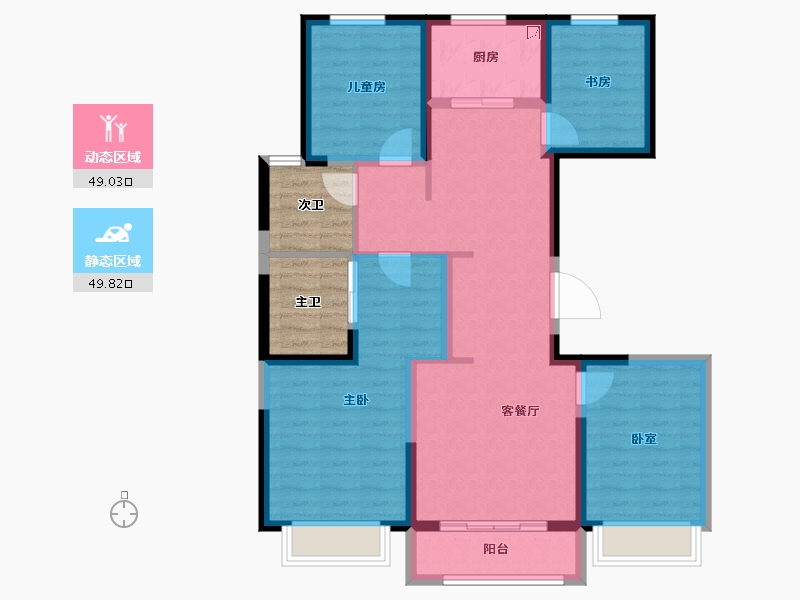 北京-北京市-京澜誉府-96.86-户型库-动静分区