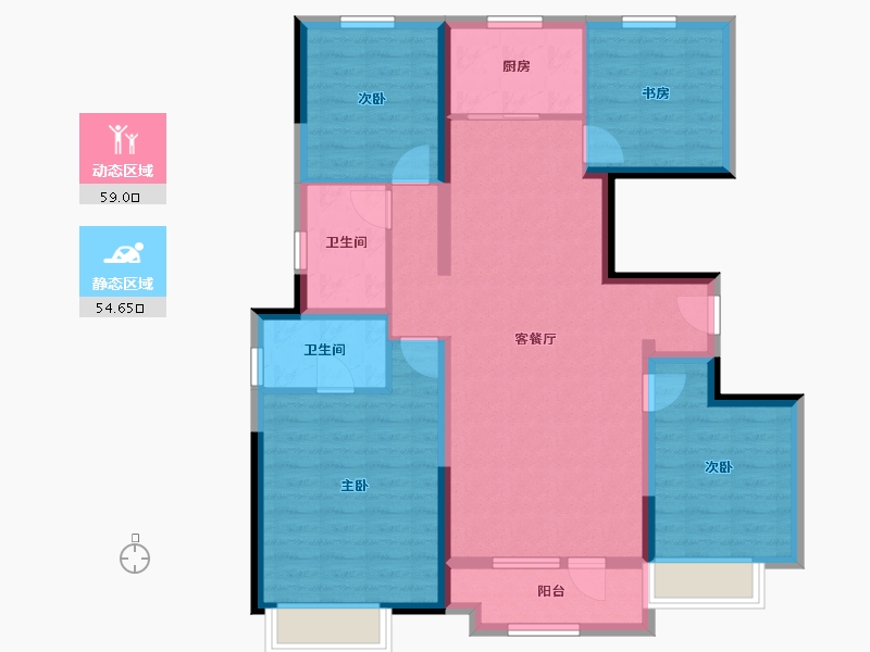 山西省-太原市-华润置地公元九里​-101.24-户型库-动静分区