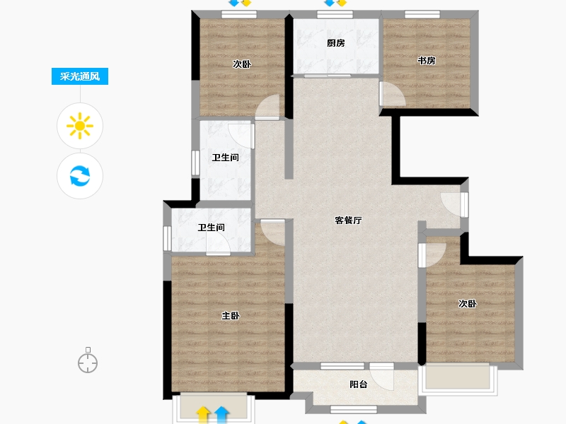 山西省-太原市-华润置地公元九里​-101.24-户型库-采光通风