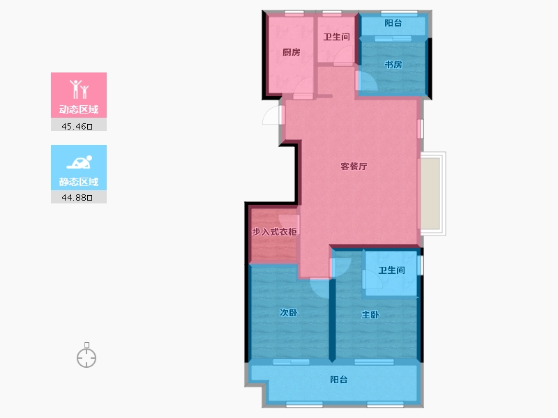 浙江省-宁波市-湖畔云庭-79.20-户型库-动静分区