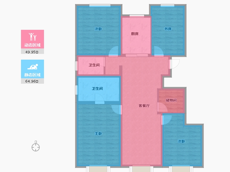 北京-北京市-奥森ONE-102.41-户型库-动静分区