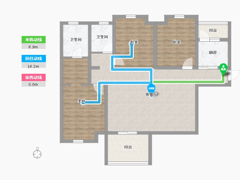 四川省-宜宾市-恒润雅居-99.65-户型库-动静线