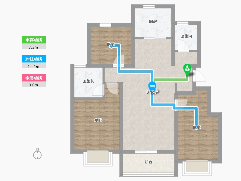 江苏省-南京市-云溪琨园-76.00-户型库-动静线