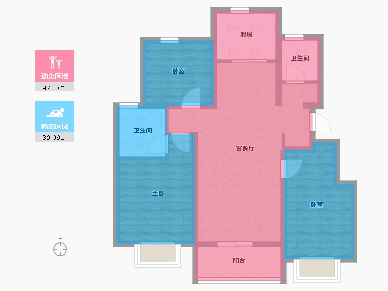 江苏省-南京市-云溪琨园-76.00-户型库-动静分区