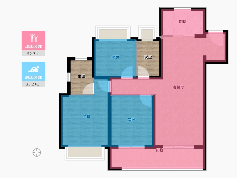 江苏省-无锡市-融创弘阳长江映-87.20-户型库-动静分区