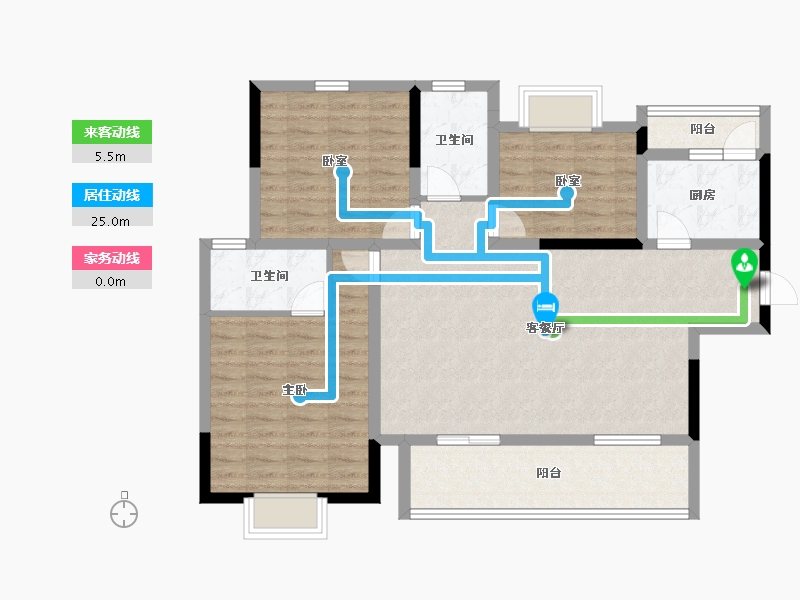 四川省-宜宾市-恒润安宁府-99.91-户型库-动静线