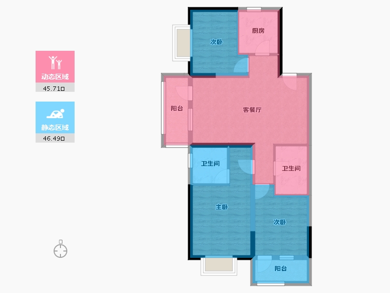 山西省-太原市-华润置地公元九里​-81.48-户型库-动静分区